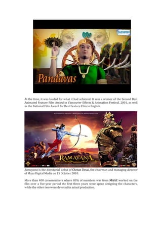 The Evolution of Animation & VFX In Indian Cinema | PDF