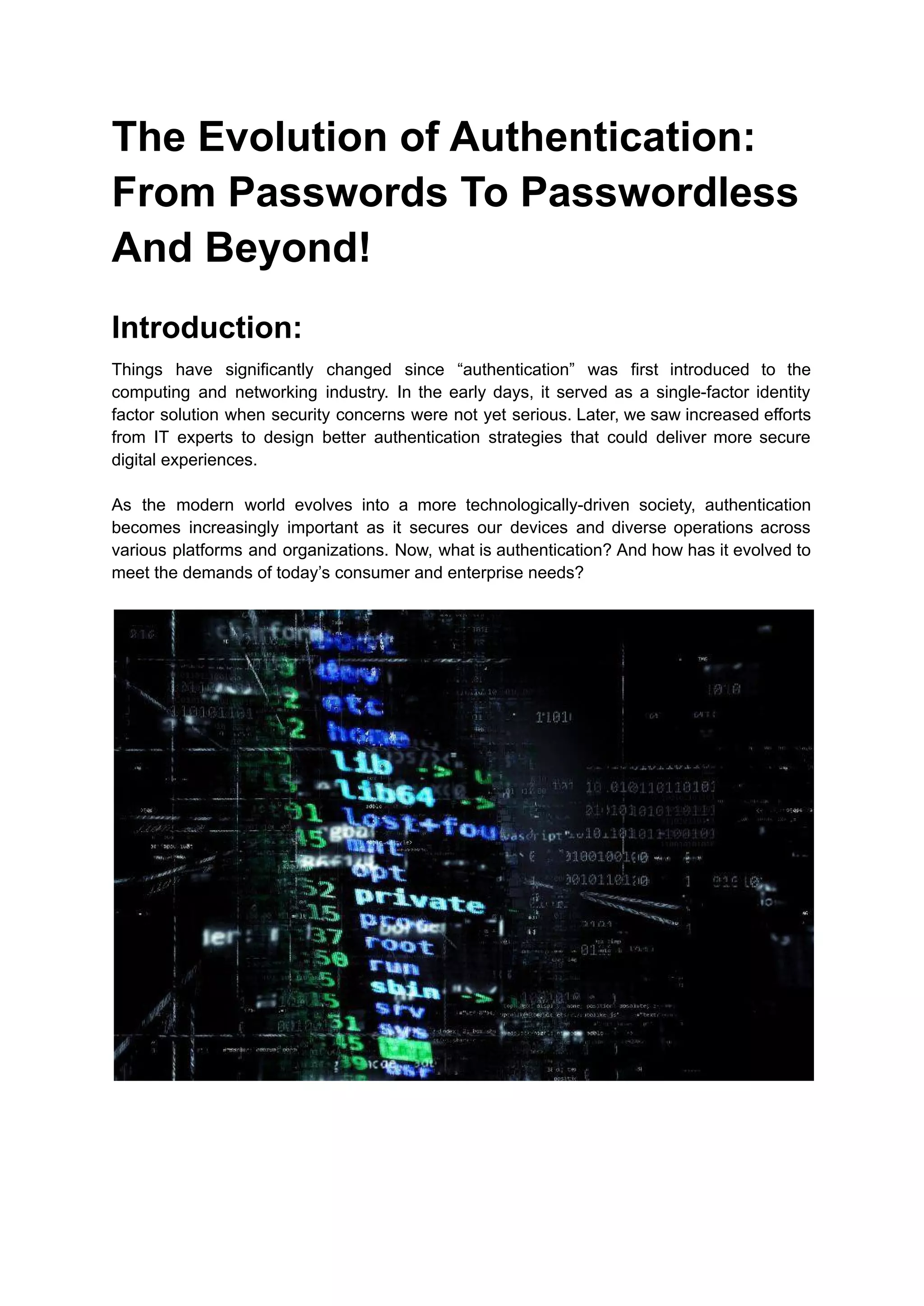 A Simplified Guide to the Evolution of Authentication!  PDF