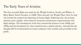 The Evolution of Aviation and Its Role in Modern Transportation | PDF