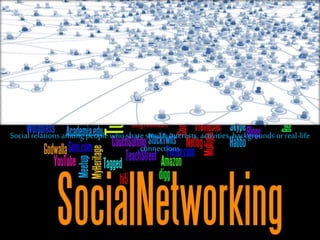 Social relations among people who share similar interests, activities, backgrounds orreal-life
connections
 