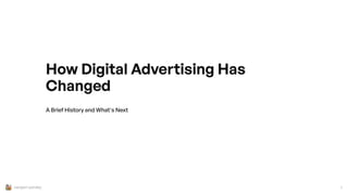 sangam pandey 1
A Brief History and What's Next
How Digital Advertising Has
Changed
 