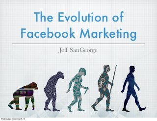 The Evolution of
Facebook Marketing
Jeff SanGeorge
Wednesday, December 9, 15
 