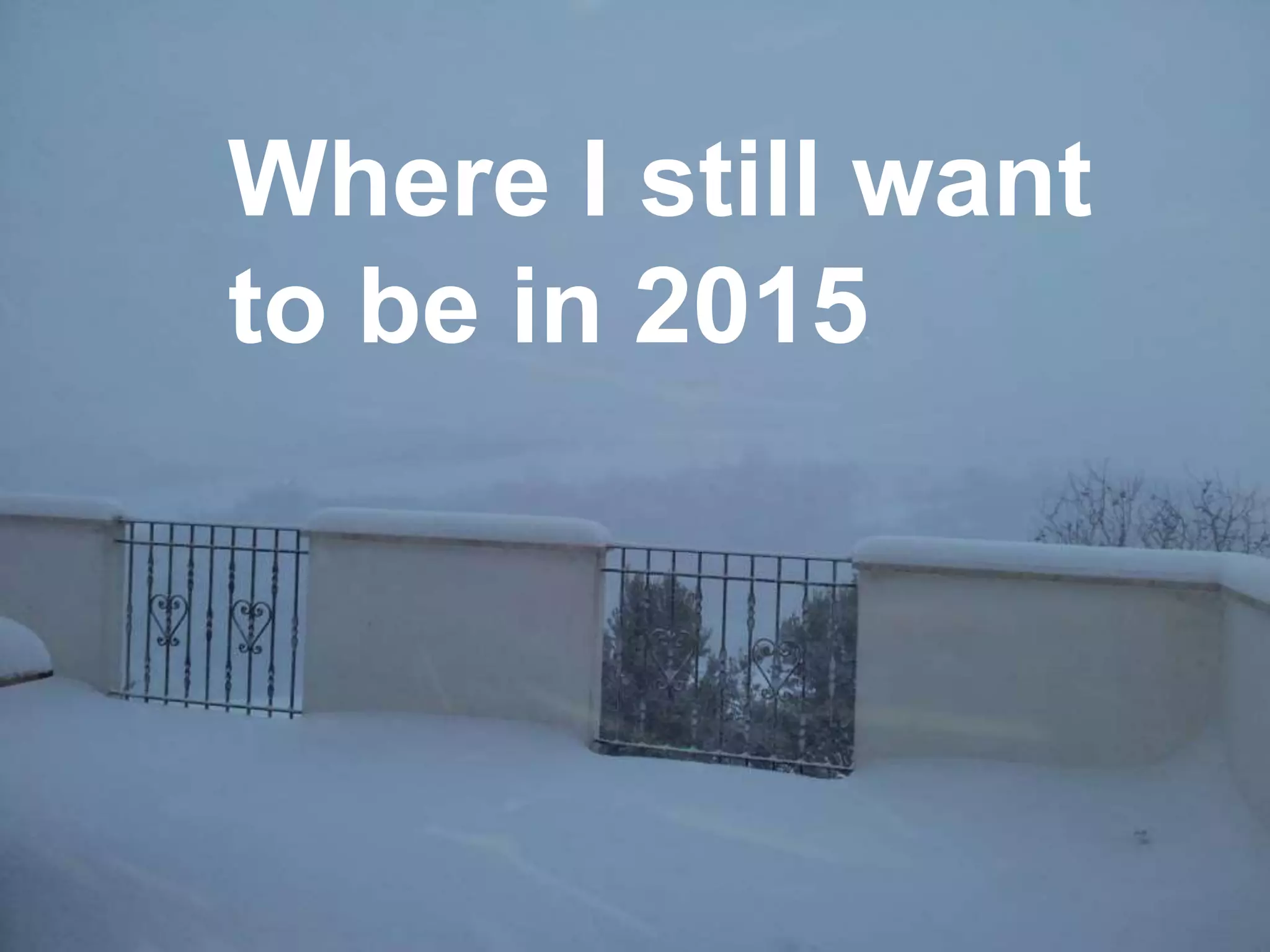10
Where I still want
to be in 2015
 