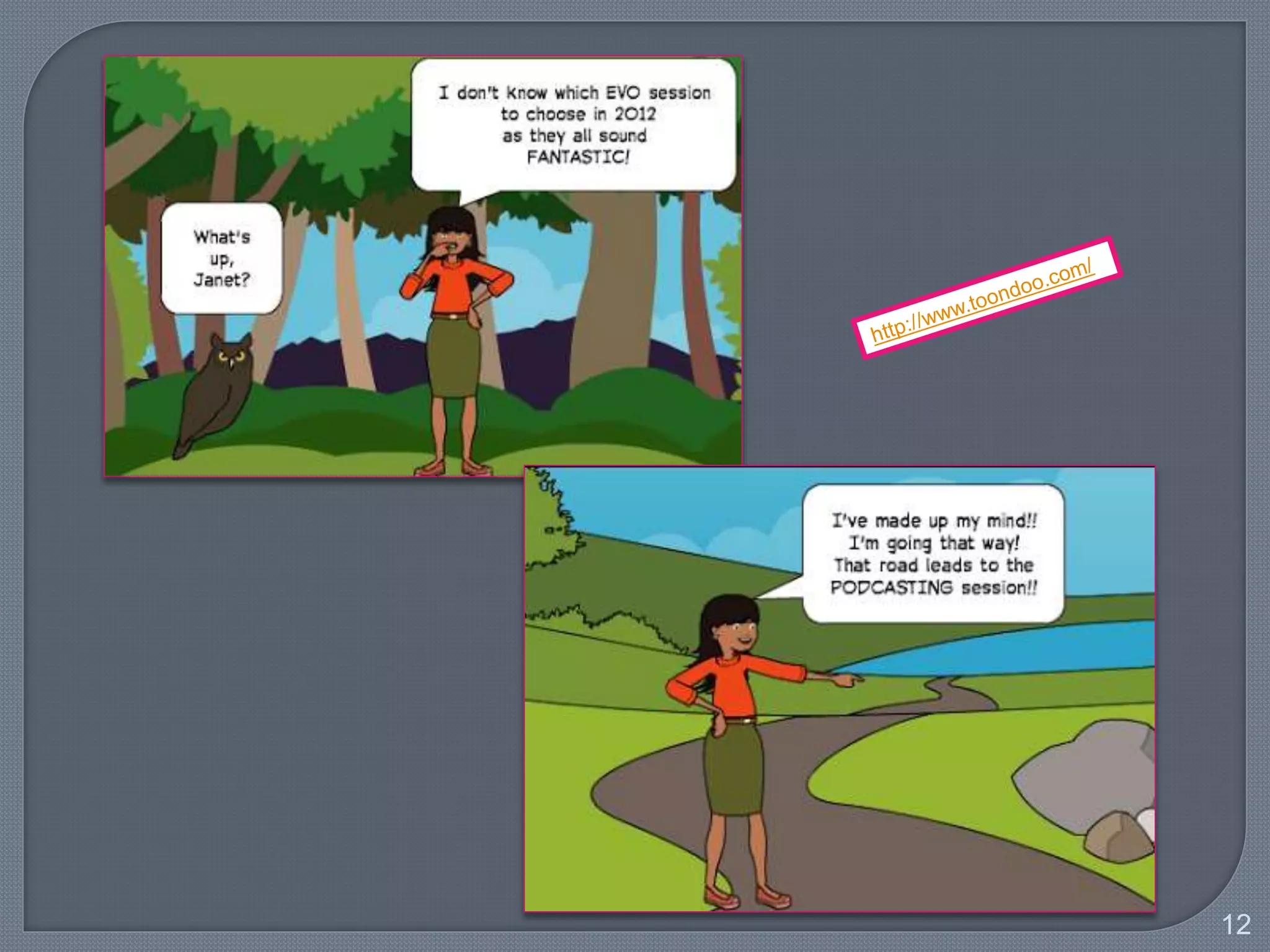 12
http://civitaquana.blogspot.it/2011/07/comics-and-cartoons-my-rscon3.html
 