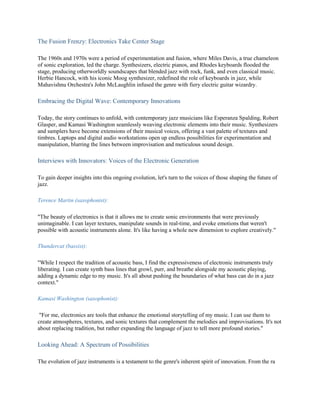 The Evolution of Jazz Instruments | PDF