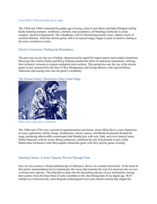 The Evolution of Jazz Instruments | PDF