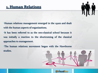 what are the evolution of management theory brainly