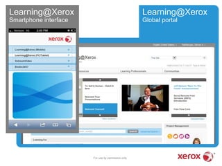 For use by permission only
Learning@Xerox Learning@Xerox
Smartphone interface Global portal
 