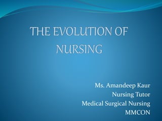 Ms. Amandeep Kaur
Nursing Tutor
Medical Surgical Nursing
MMCON
 