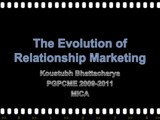 The Evolution of Relationship Marketing  Koustubh Bhattacharya  PGPCME 2009-2011 MICA 