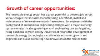 The Evolution of renewable energy technologies opportunities and ...