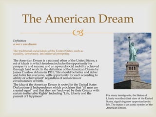 declaration of independence american dream definition