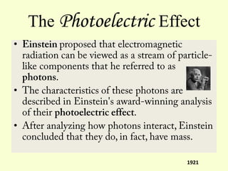The Photoelectric Effect
•
•
•
1921
 