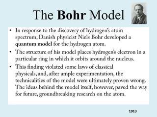 The Bohr Model
•
•
•
1913
 