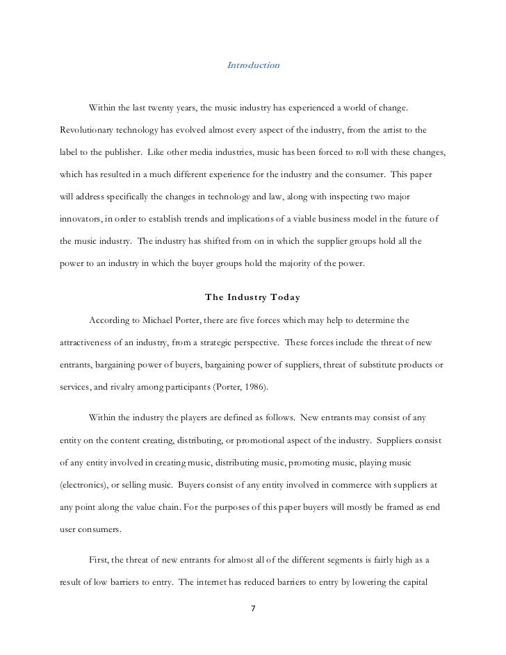 music industry essay