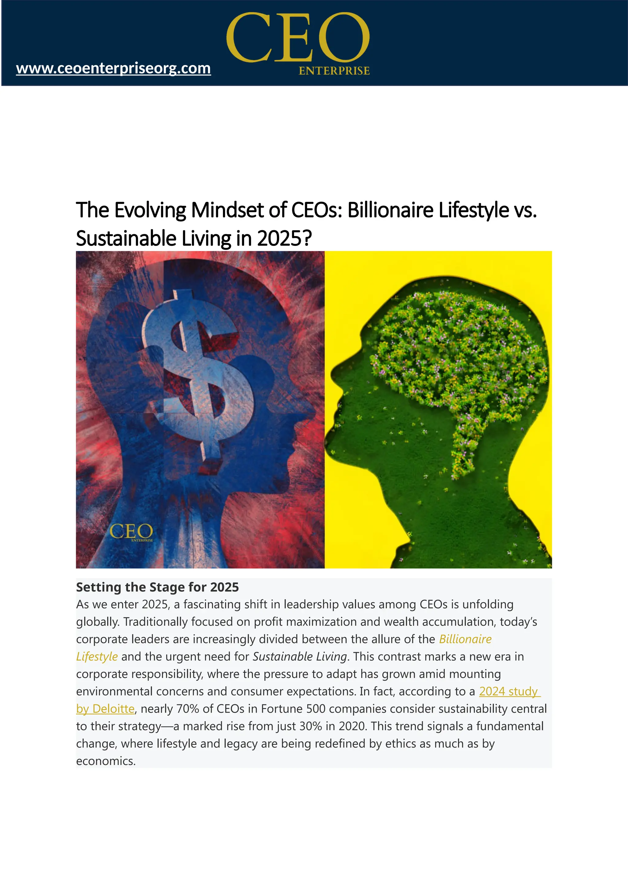 The Evolving Mindset of CEOs Billionaire Lifestyle vs. Sustainable ...