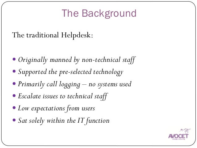 The Evolving Role Of The Service Desk Analyst Keith Wilkins Avocet