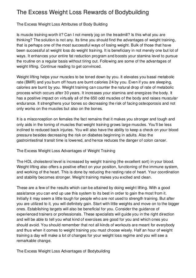 the excess weight loss rewards of bodybuilding weight loss rewards