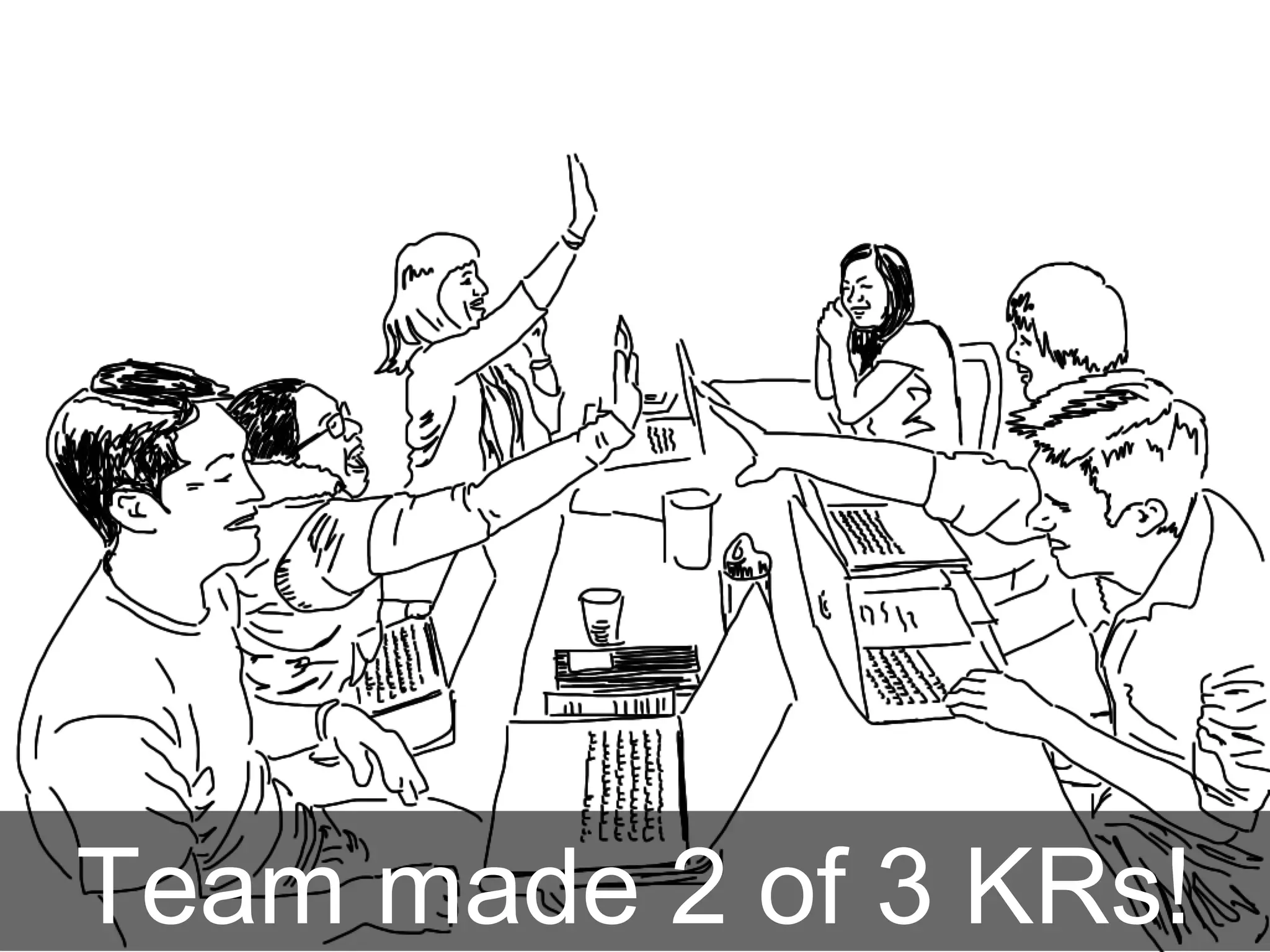 Team made 2 of 3 KRs!
 