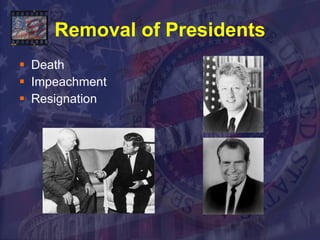 Removal of Presidents Death Impeachment Resignation 
