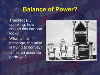 Balance of Power? Theoretically speaking, how should this cartoon  look? What is the message, the artist is trying to convey?  Is this an accurate portrayal? 