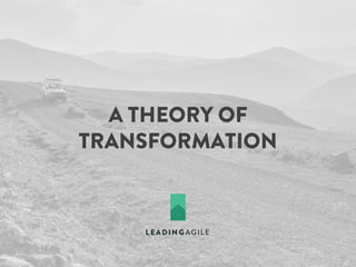 Theory of Transformation
Adopting agile is about
forming teams, building
backlogs, and regularly
producing increments of
w...