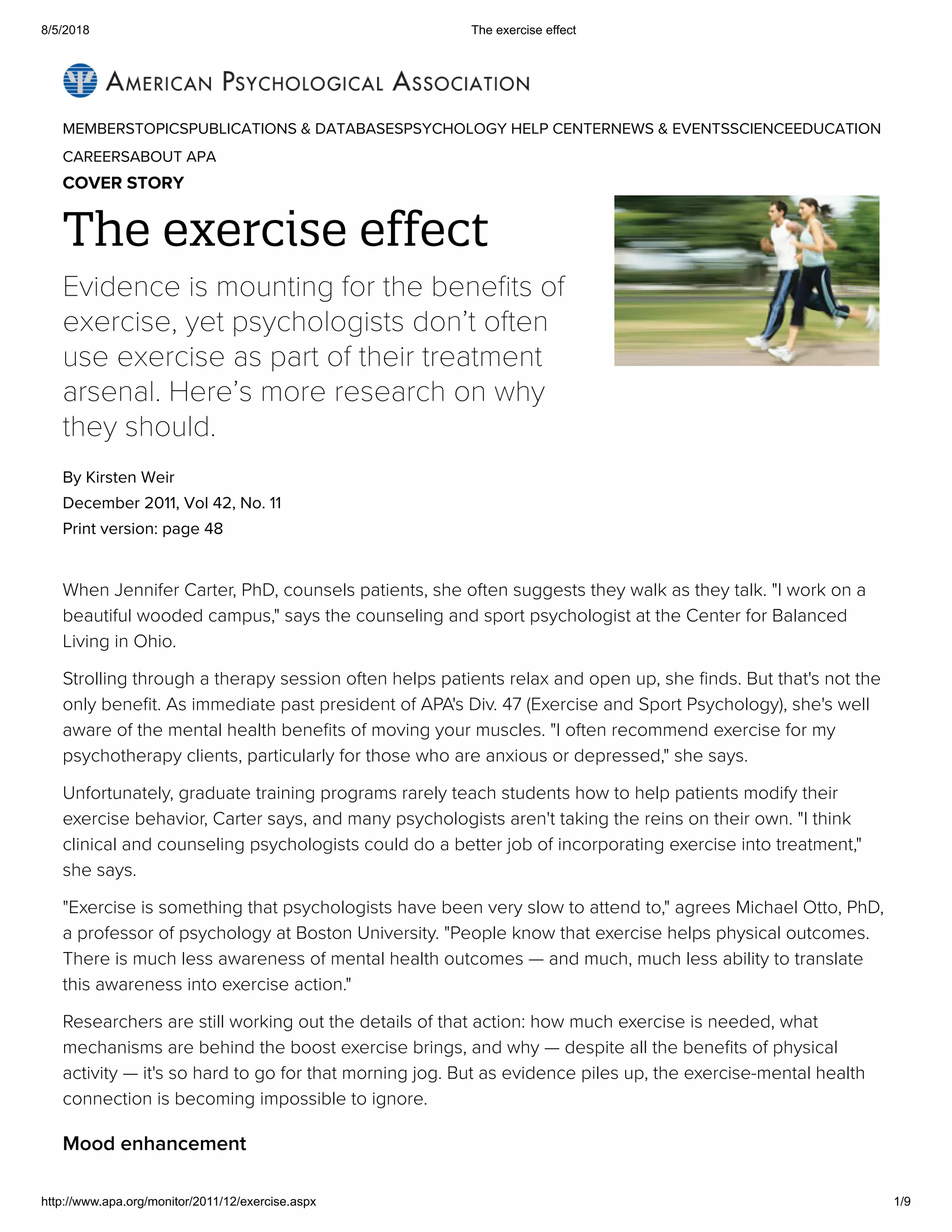 The exercise effect pdf