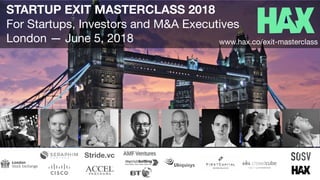 STARTUP EXIT MASTERCLASS 2018
For Startups, Investors and M&A Executives

London — June 5, 2018 www.hax.co/exit-masterclass
Stride.vc
 