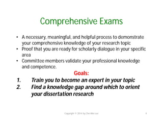 The Experience of Writing the Comprehensive Examination | PDF