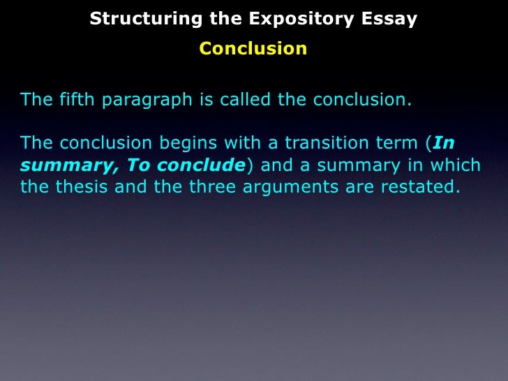 Key features of expository essay