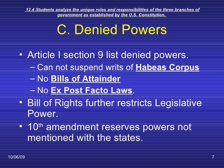 The Expressed Powers Of Congress