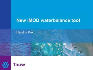 New iMOD waterbalance tool
Hendrik Kok
 