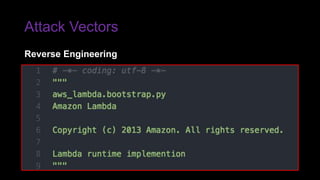 Attack Vectors
Reverse Engineering
 