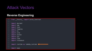 Attack Vectors
Reverse Engineering
 