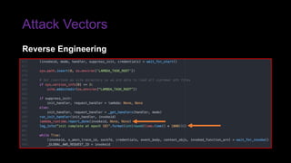 Attack Vectors
Reverse Engineering
 