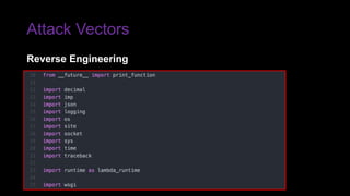 Attack Vectors
Reverse Engineering
 