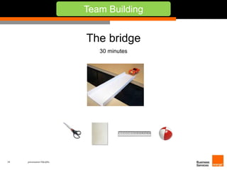34 présentation IT&L@bs 
Team Building 
The bridge 
30 minutes 
 