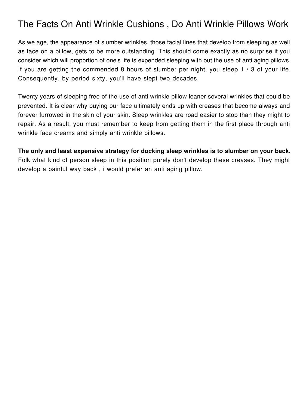 The Facts On Anti Wrinkle Cushions , Do Anti Wrinkle Pillows Work