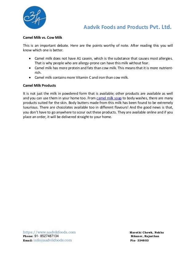The Facts On Camel Milk