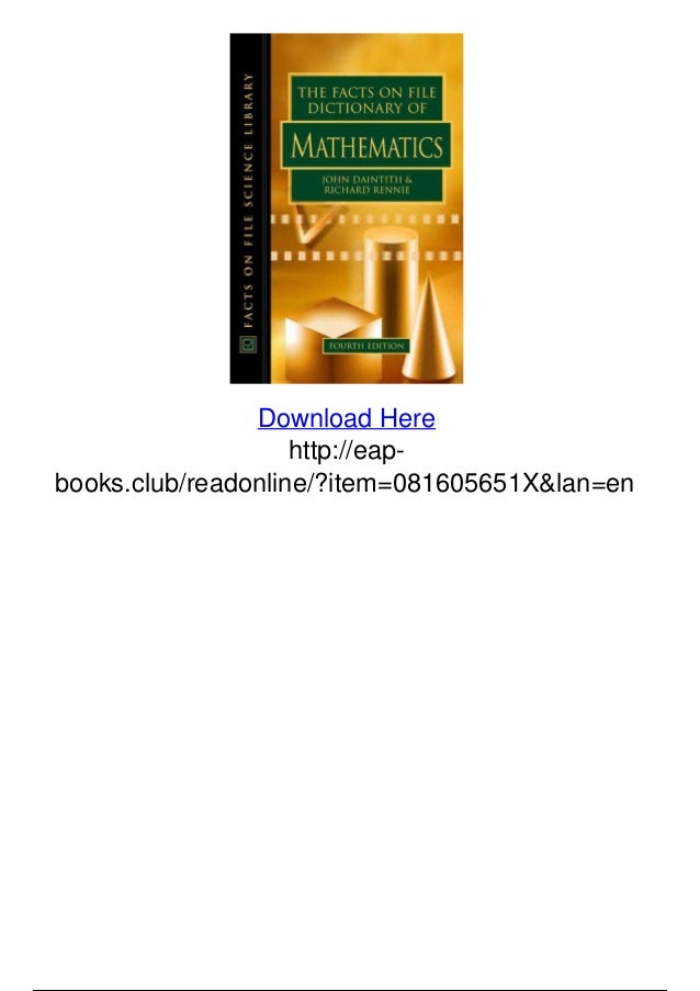 The facts on file dictionary of mathematics pdf
