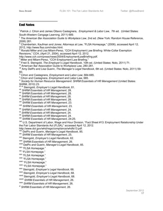 FLSA 101 The Fair Labor Standards Act (e-book) | PDF