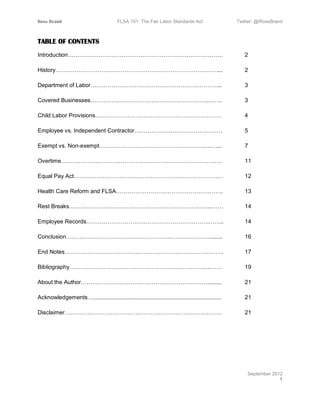 FLSA 101 The Fair Labor Standards Act (e-book) | PDF
