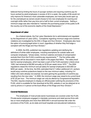 FLSA 101 The Fair Labor Standards Act (e-book) | PDF