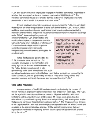FLSA 101 The Fair Labor Standards Act (e-book) | PDF