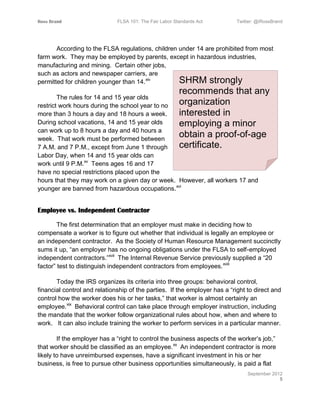 FLSA 101 The Fair Labor Standards Act (e-book) | PDF