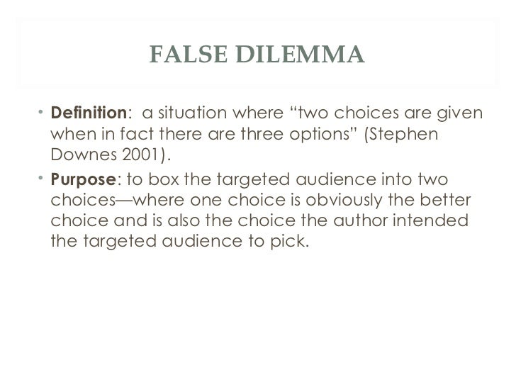 the false dilemma fallacy definition