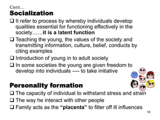 Family its role functions and responsibilities | PPTX