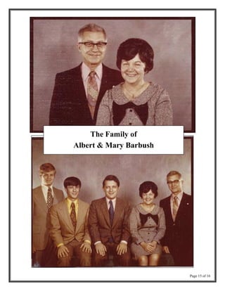 The Family of Albert & Mary Barbush - Early Family Pictures | PDF