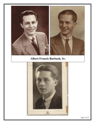 The Family of Albert & Mary Barbush - Early Family Pictures | PDF