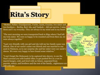 Formation of families in the campsFamilies in hiding